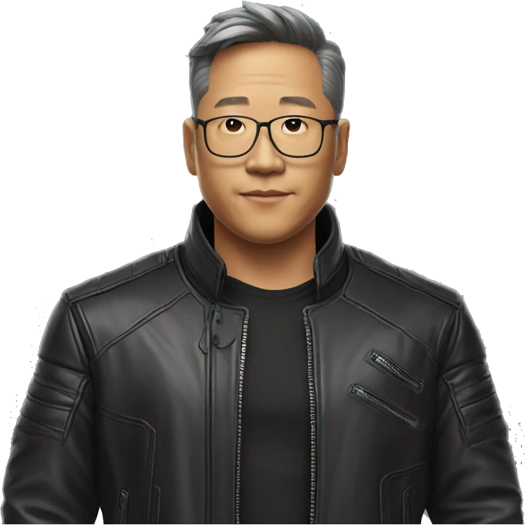black leather jacket Jensen Huang style jacket only no person or figure emoji
