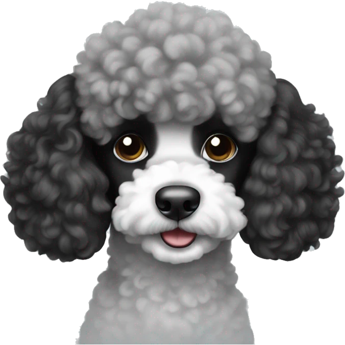 black and white poodle  emoji