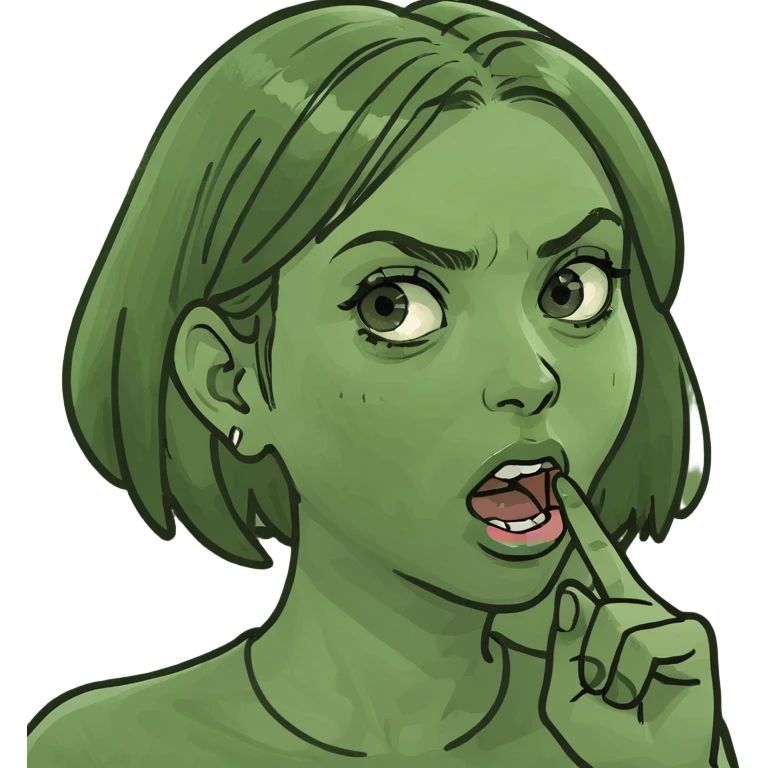 Girl Eye rolled annoying finger in mouth gagging  emoji