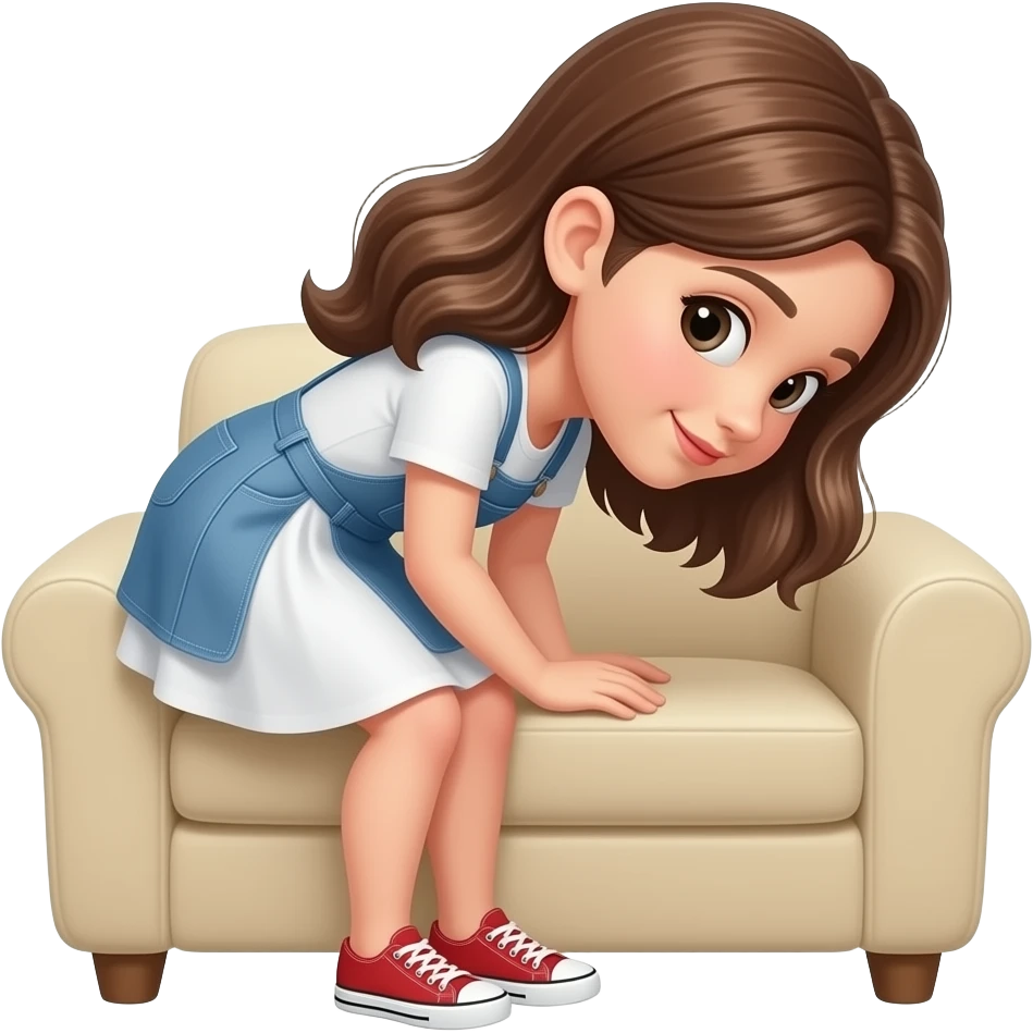 girl bent over end of sofa emoji