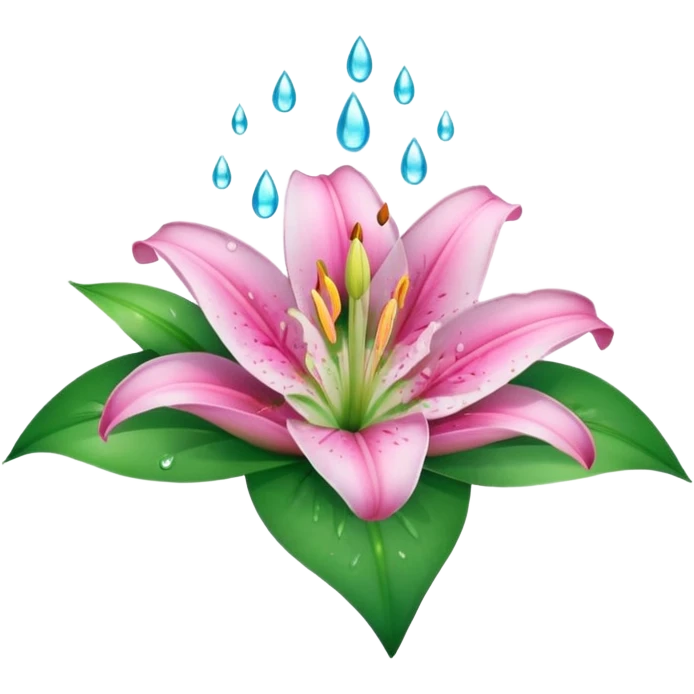 water pink lily circle leaf emoji