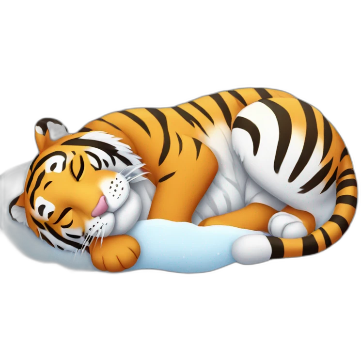 tiger sleeping in the snow emoji