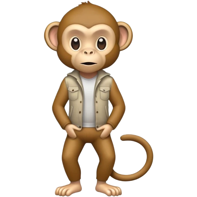 monkey wearing casual clothes upright pose emoji