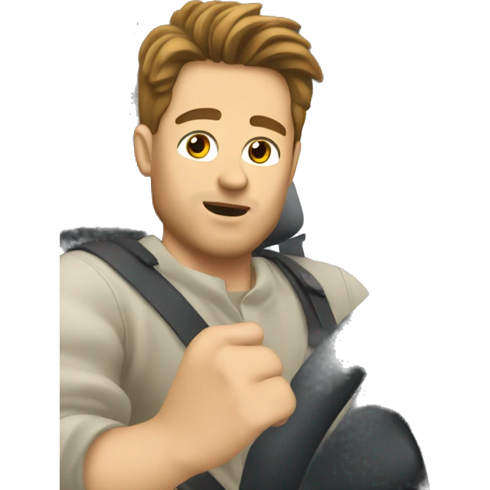 a white guy with brown hair driving a jdm car emoji
