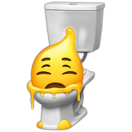A shit taking a pee emoji