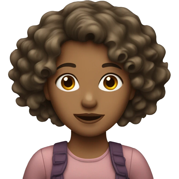 Wavy haired brunette girl emoji