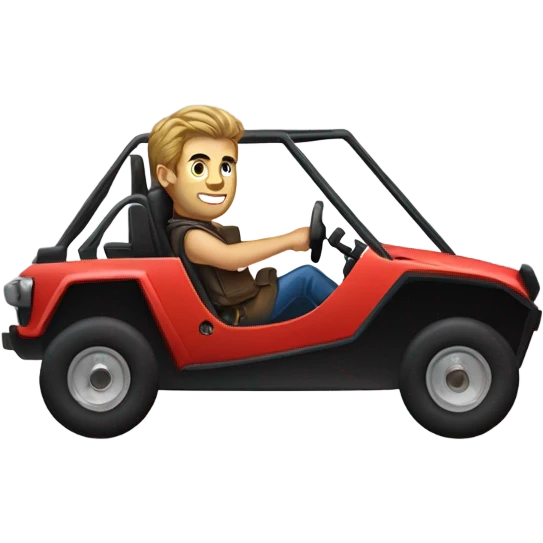 Colton Peters on a dune buggie emoji