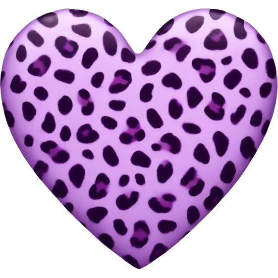 Lilac leopard print heart emoji