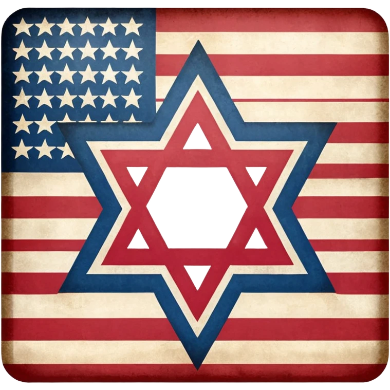 United States flag with a swastika symbol and star of david symbol on the flag emoji