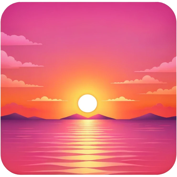 A pink and orange Sunset emoji