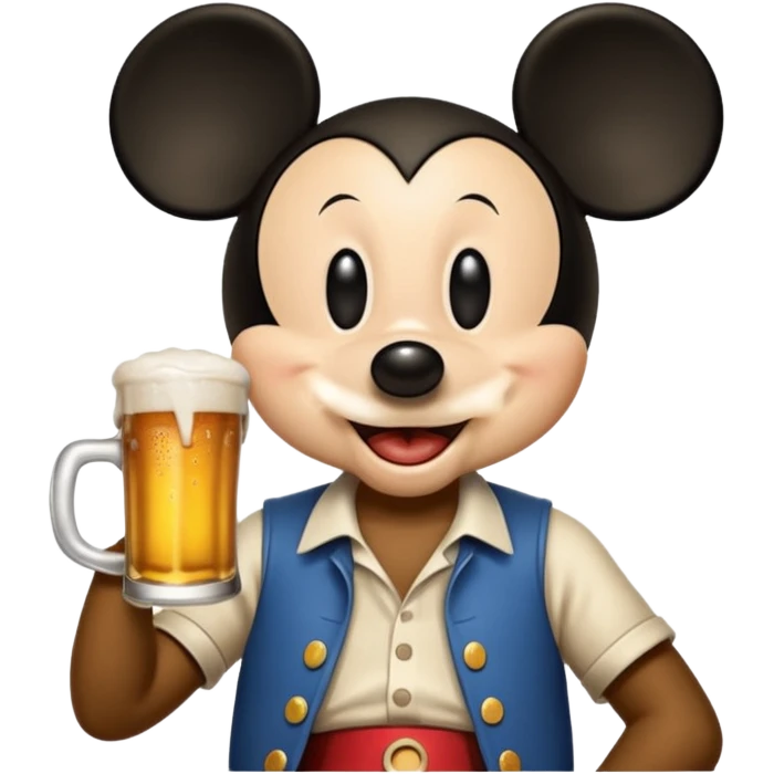 Mickey qui boi une bière  emoji