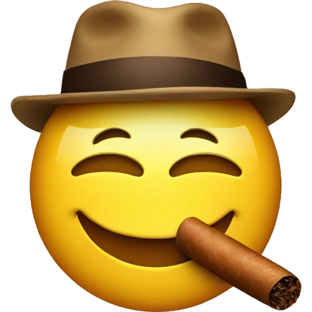 smiley with 1 cigar no hat emoji