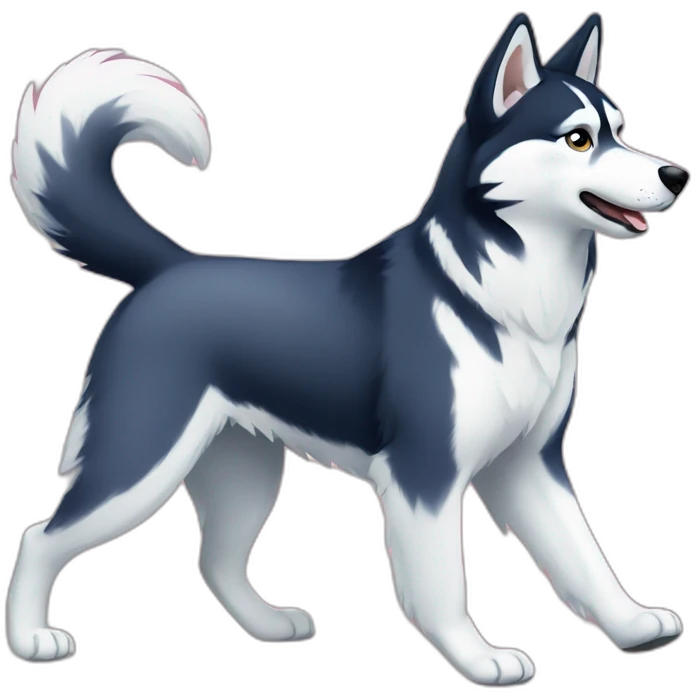 husky walking emoji