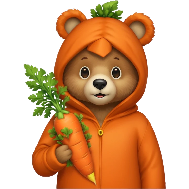 A carrot in a bear costume  emoji