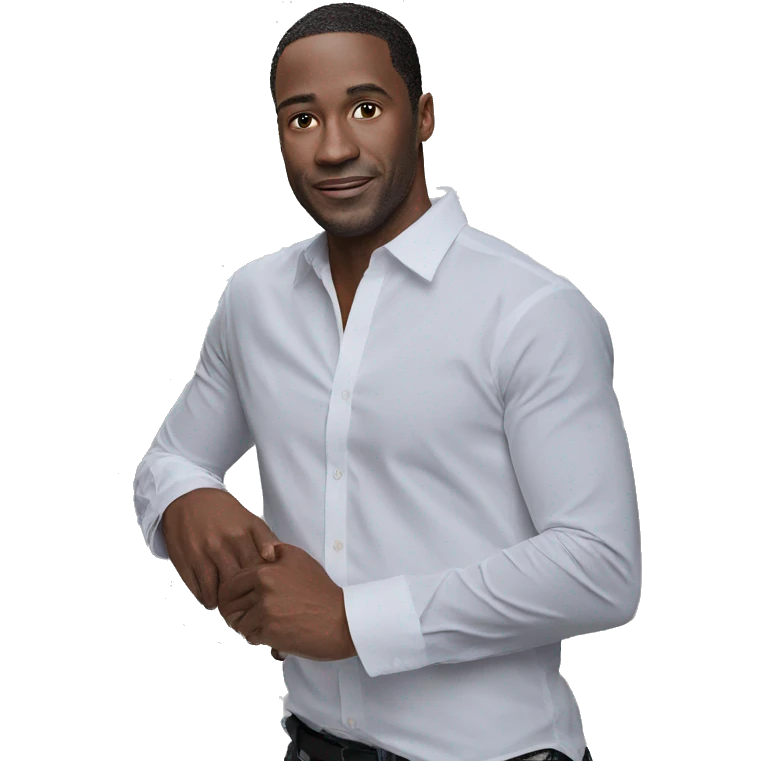 confident man in white shirt emoji