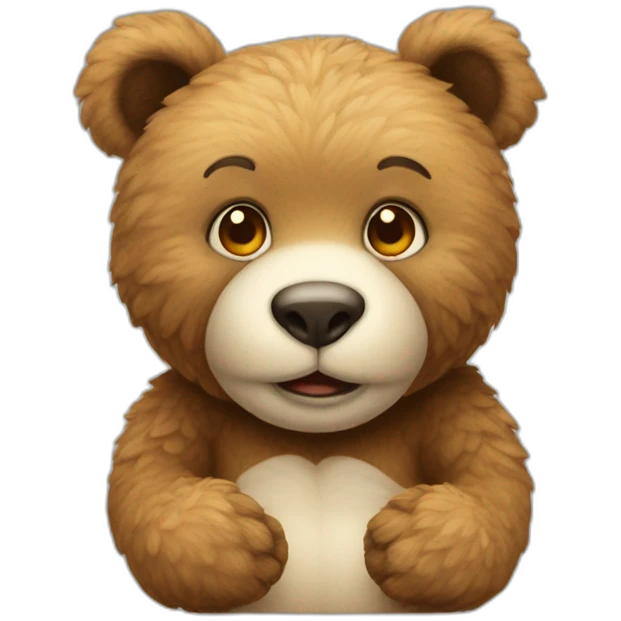 Nounours avec un coeur emoji