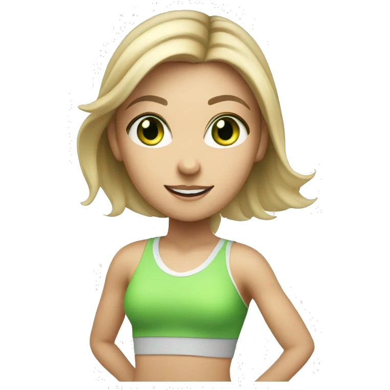 workout white girl playing tennis with green eyes emoji