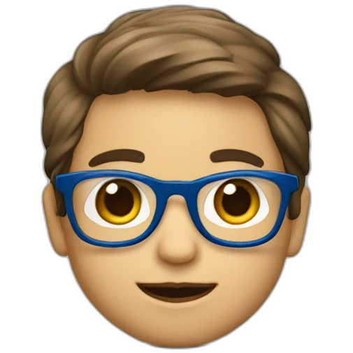 niño rubio con gafas azules y pelo tamaño medio emoji