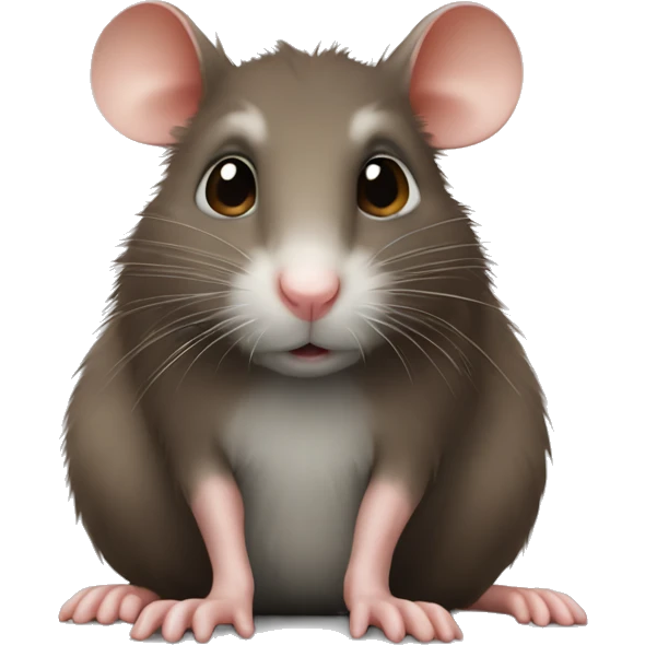 Een rat met lang bruin haar emoji