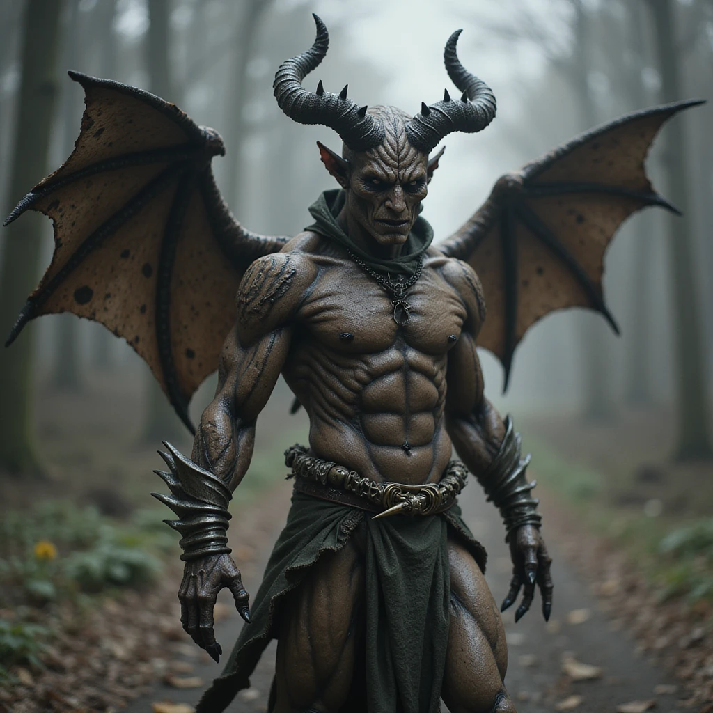 photorealistic full body demon, transparent background emoji