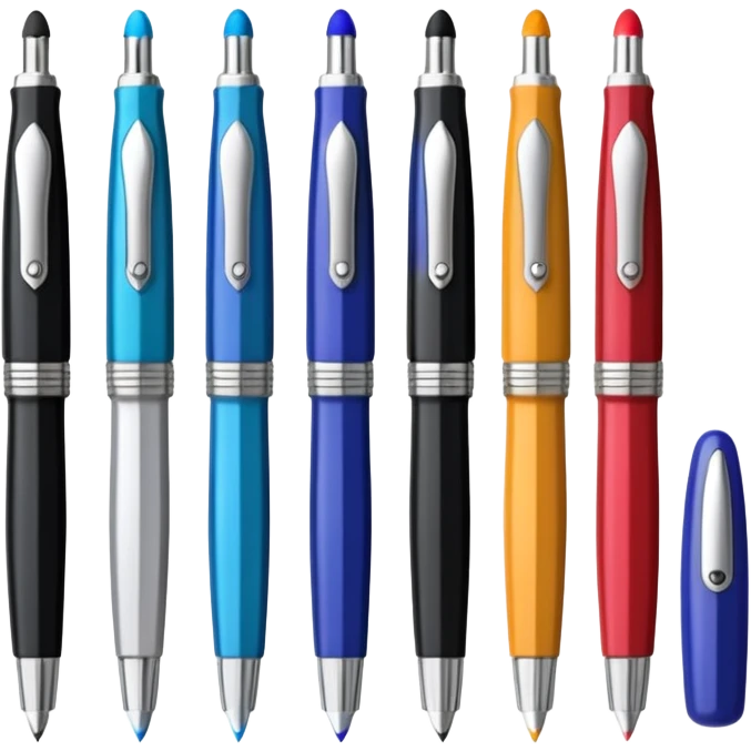 A row of fountain pens emoji