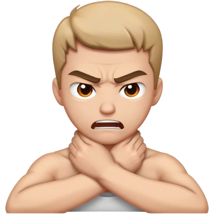 crossed hands grabbing a neck angry fave emoji