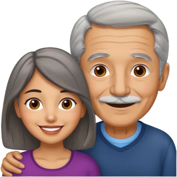 Latina with an old man together emoji