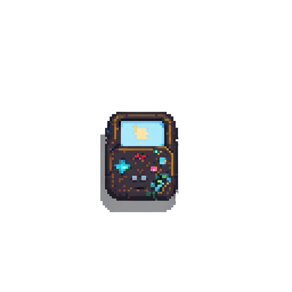 an iPhone, pixel art style emoji