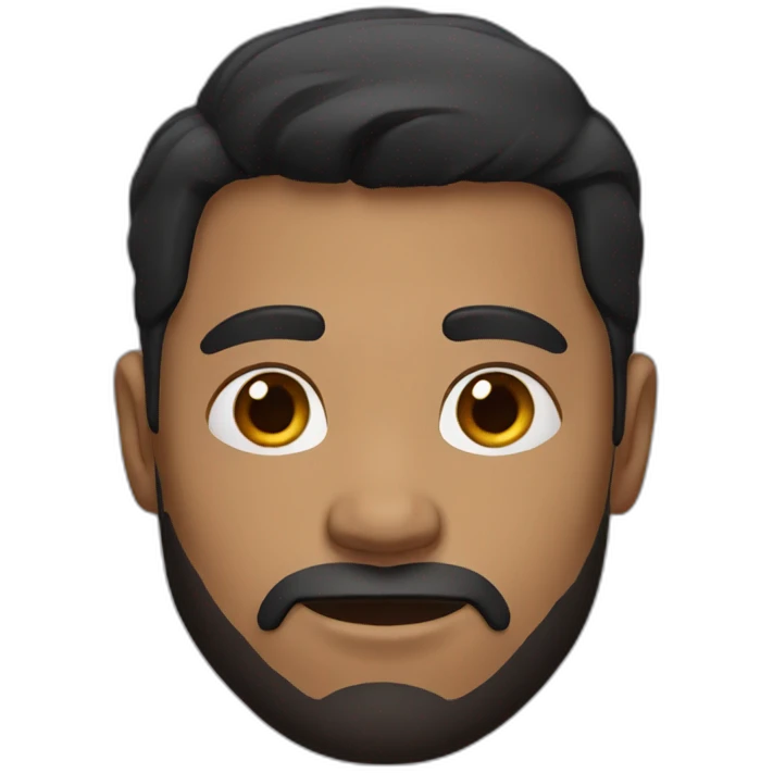 black-haired man with light brown face emoji