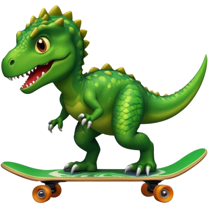 Dinosaur on a skateboard emoji