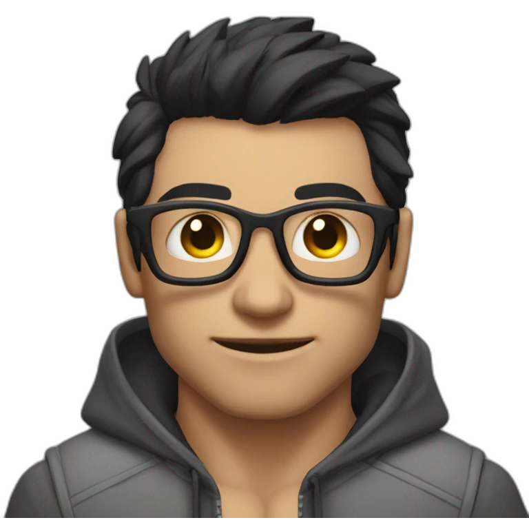 guy bodybuilder glasses jacket developper straight darkhair shor emoji