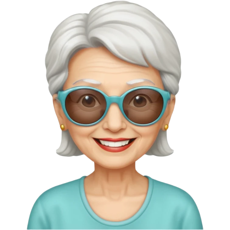 elderly woman with sunglasses emoji