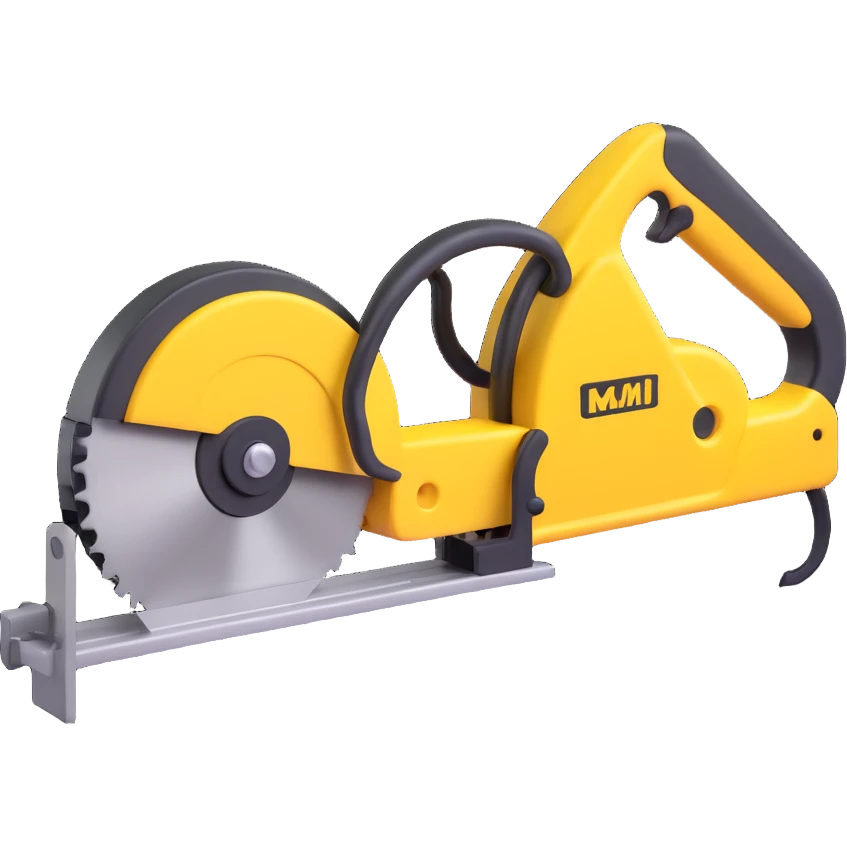 create a 3d saw image using a combination of black and yellow colors emoji