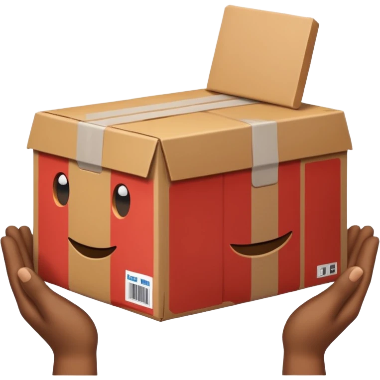 two hands handing box normal package emoji