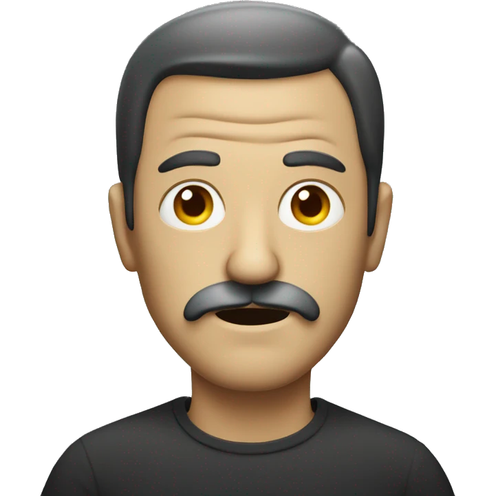 Scary man with mustache emoji