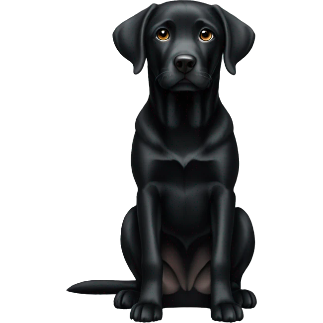 young black labrador seated position emoji