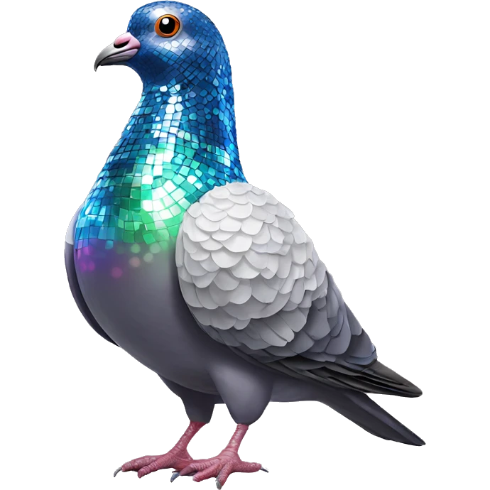 Disco ball pigeon ￼ emoji