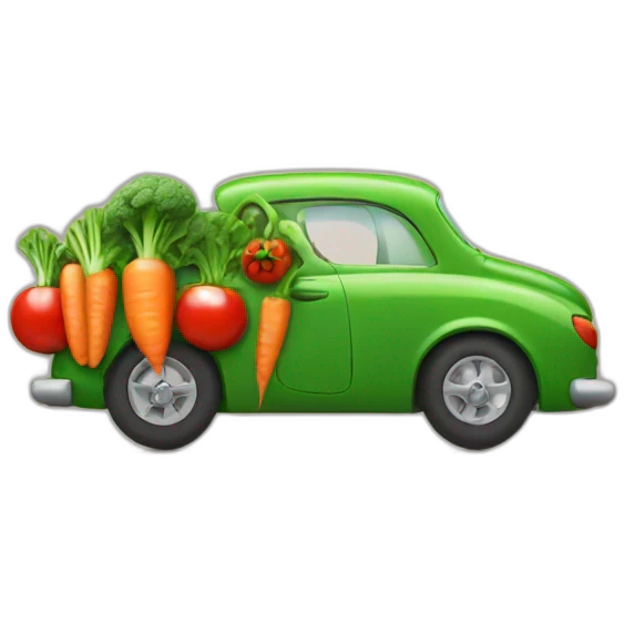 Car eating vegetable emoji