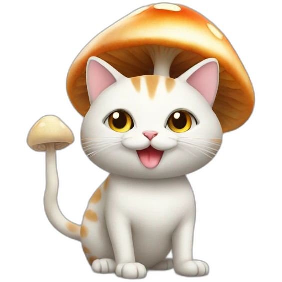 Cat whit mushroom  emoji