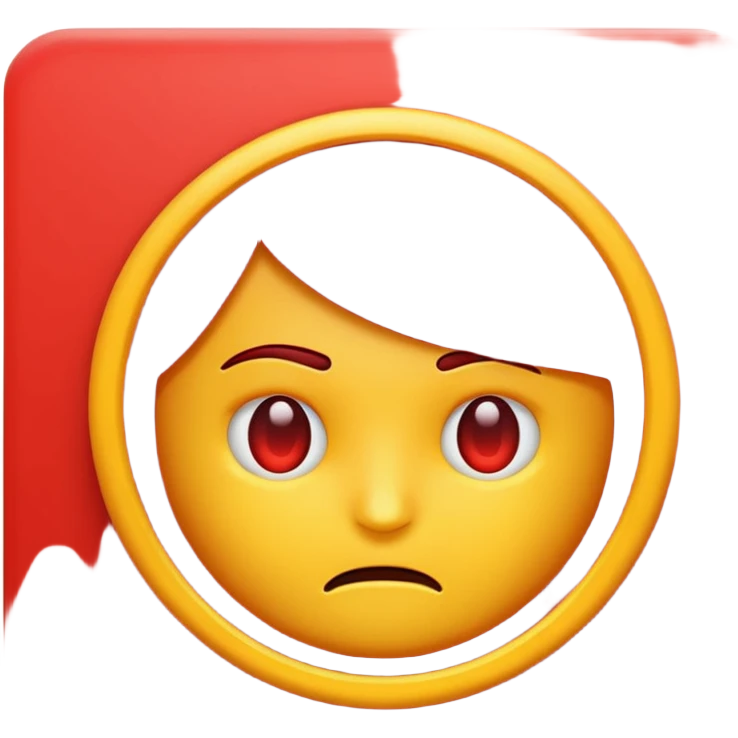 Urgent red alert emoji, glowing red, strong contrast, simple emoji design. emoji