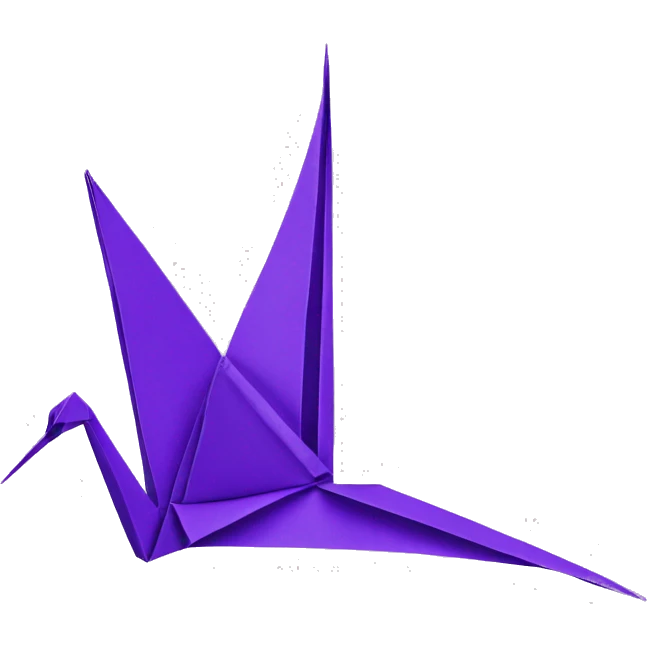 Origami crane purple emoji