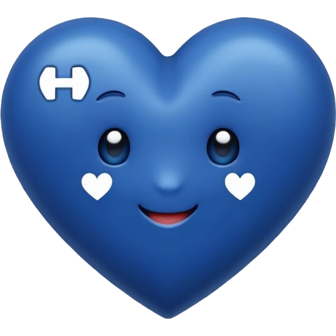 Dark blue heart with the words Hi cutie in the middle  emoji