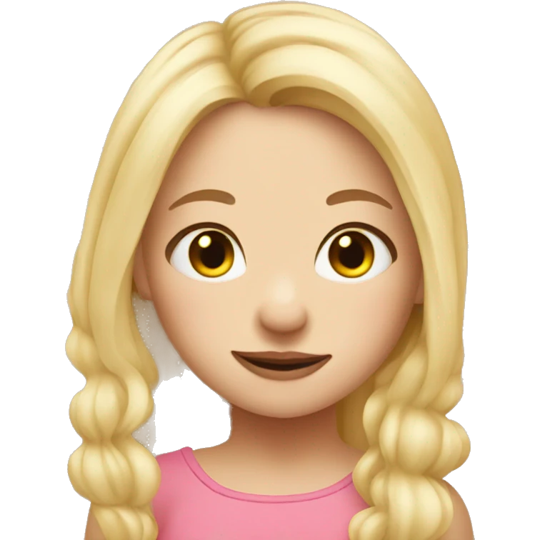 Blond girl with mini pig emoji