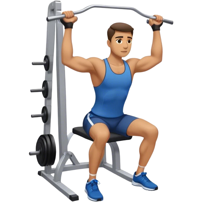 Man performing lat pulldown exercise facing the machine emoji