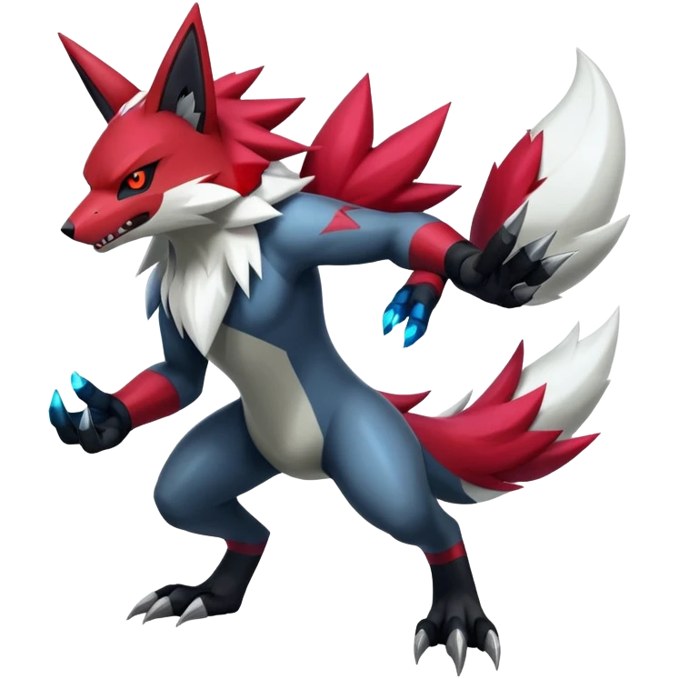 Shiny Epic Badass Zoroark-Zangoose-Zeraora-hybrid (Full body) emoji