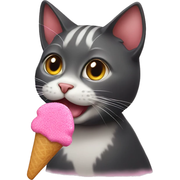 cat eating pink treat  emoji