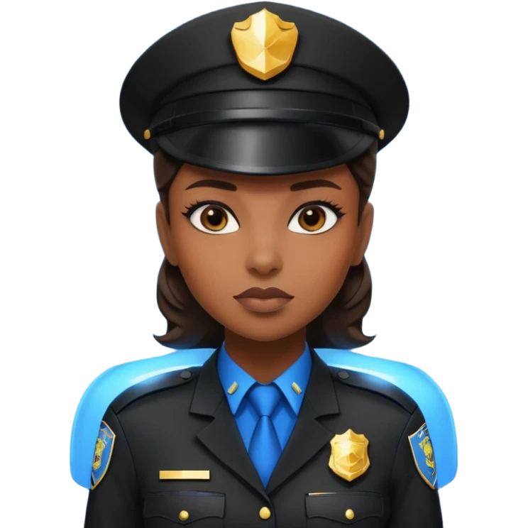 Futuristic black woman cop emoji