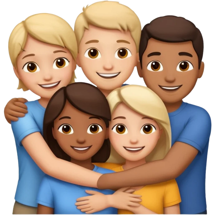 Group of friends hugging emoji