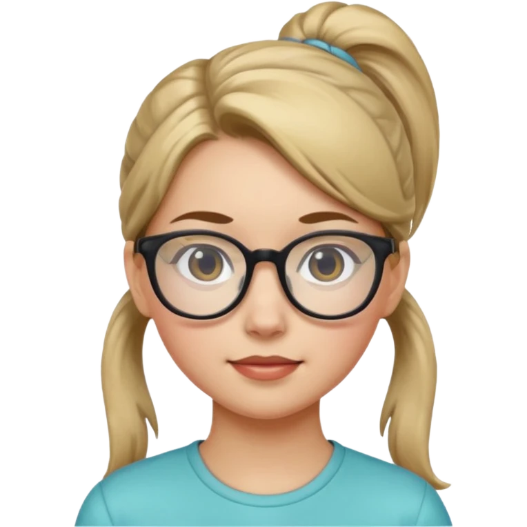 Ponytail Girl with Glasses emoji