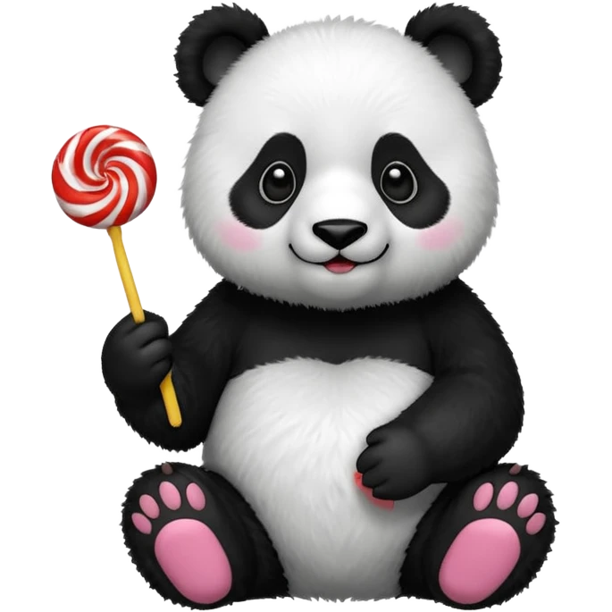 panda with candy emoji